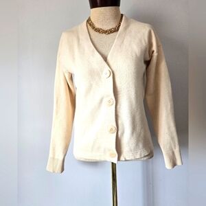 Contemporaine  Cream Cardigan V Necj Sweater. Size XS